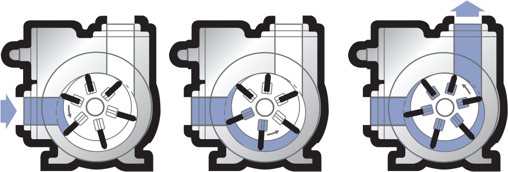 Pump Casing Until The Discharge Port Is Reached - Lopatkové Čerpadlo Clipart (1081x415), Png Download