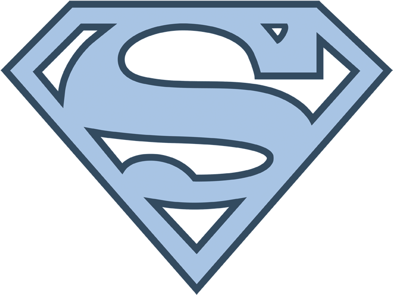 Superman Carolina Blue&navy Shield Men's Regular Fit - Superman S Shield Lapel Pin Clipart (792x599), Png Download