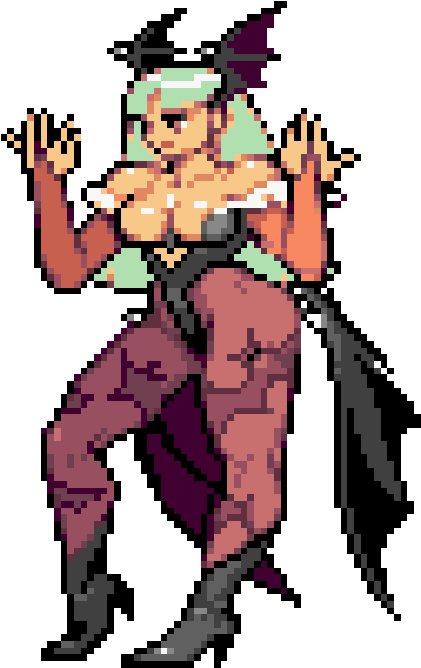 All Of Morrigan's Different Sprites In One Gif - Cartoon Clipart (500x700), Png Download