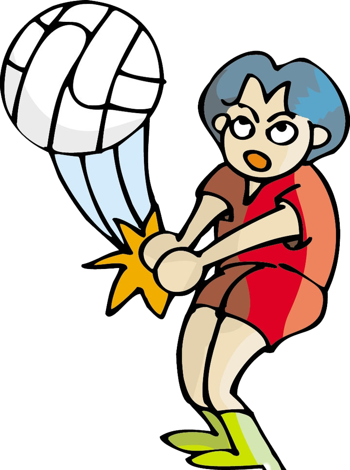 Volleyball Clip Women's Clipart Transparent - كرة الطائرة كرتون - Png Download (720x968), Png Download