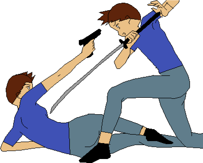 Fighting Myself - Cartoon Clipart (880x660), Png Download