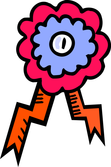 First Place Prize Ribbon Vector Image Illustration Clipart (466x700), Png Download