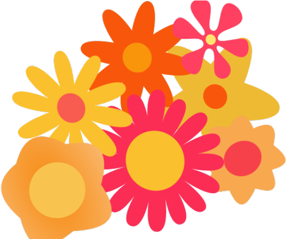 Lily Clipart Flower Cluster - 1960s Vintage Mod Floral Pink Orange Pillow Case - Png Download (640x480), Png Download