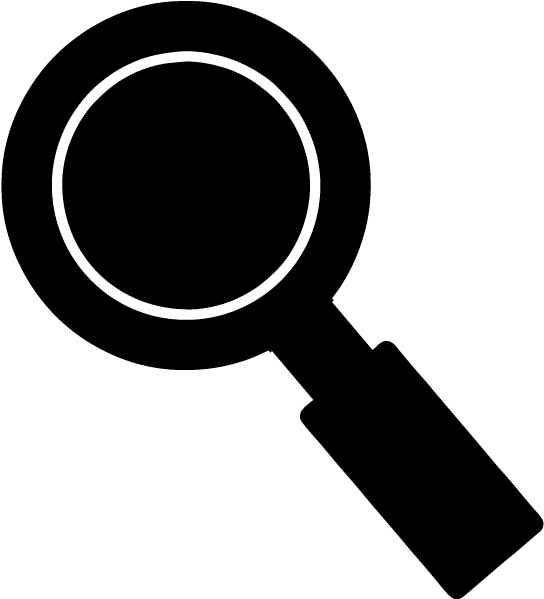 Black Magnifying Glass Clipart (750x750), Png Download