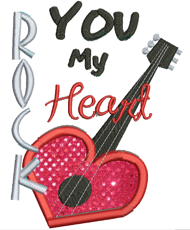 A Great Valentine Applique Design My Heart Clipart (642x779), Png Download