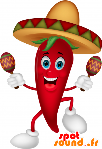 Mascot Giant Chili Pepper - Chili Pepper Dancing Clipart (600x600), Png Download