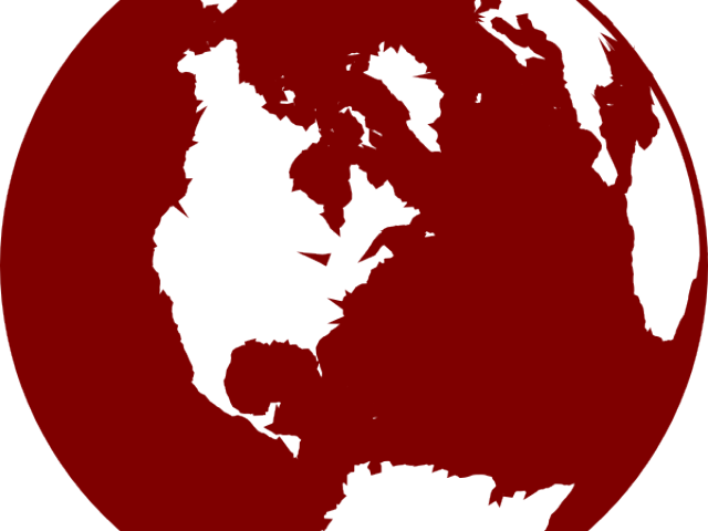 Earth Clipart Red - Black And White Globe Transparent - Png Download (640x480), Png Download