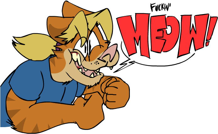 Rude Cat - Cartoon Clipart (700x450), Png Download