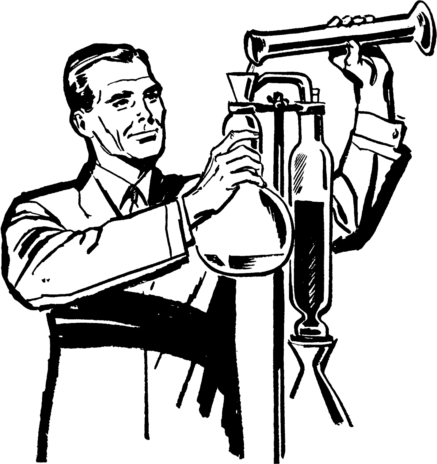 ученый векторная графика. ученый раскраска для детей. химия векторная графика. химические рисунки. рисунок на тему моя будущая профессия химик.