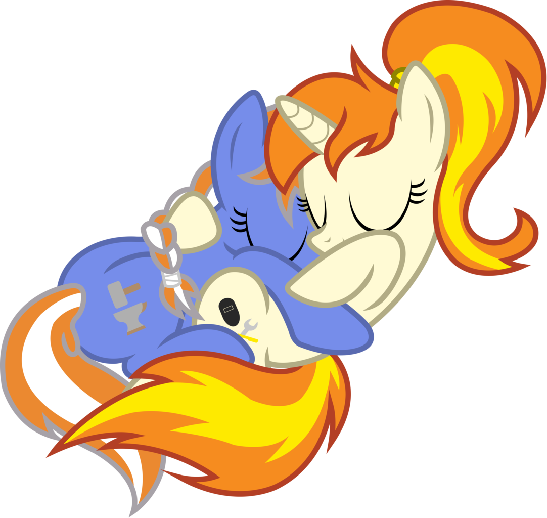 Outlawedtofu, Cuddling, Fallout Equestria, Fallout - Cartoon Clipart (1082x1024), Png Download