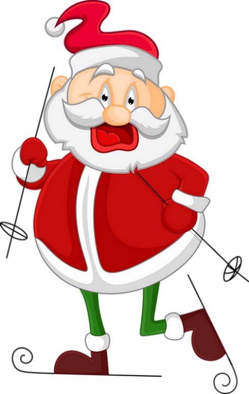 Santa Body Cartoon Clipart (490x775), Png Download