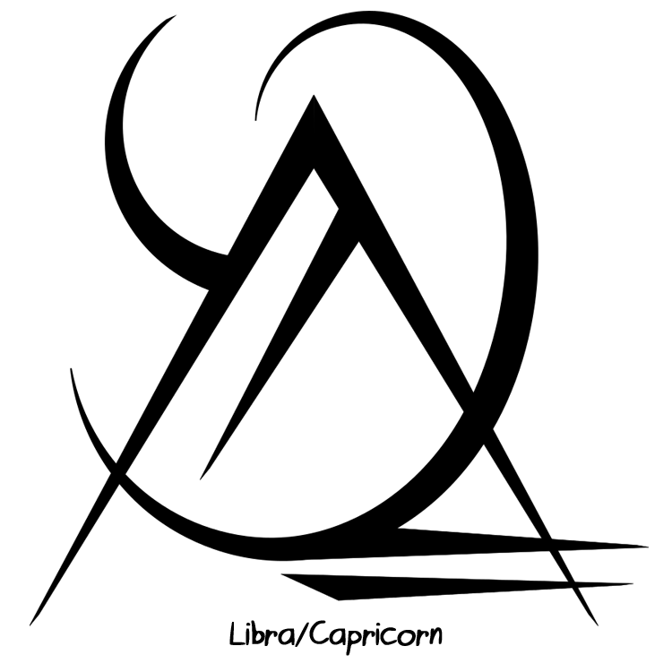 “libra/capricorn” Sigil @polaroidangel Sigil Requests - Line Art Clipart (750x750), Png Download