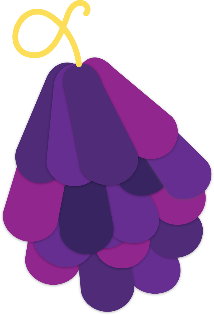 Bright Vines Grape The Funny Yummy Grape - Grape Clipart (811x1194), Png Download