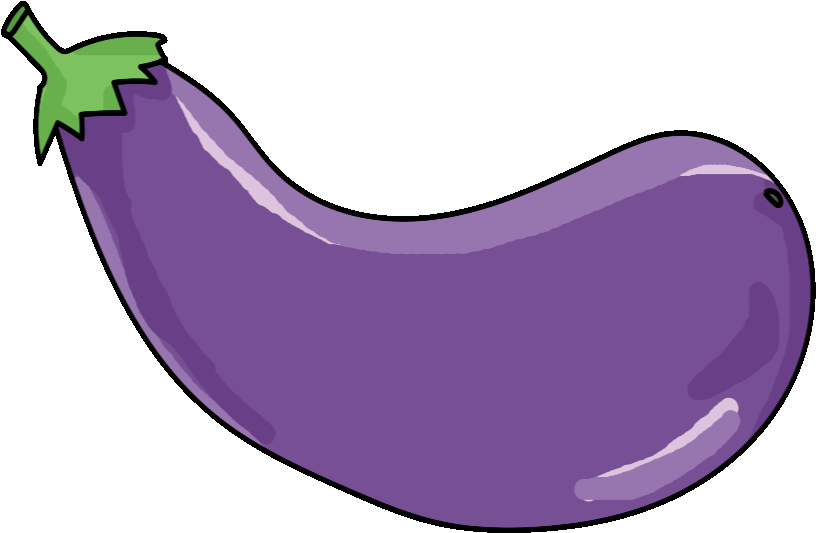 Hungry Gay Sticker By Sam Leighton-dore - Eggplant Clipart (1200x960), Png Download