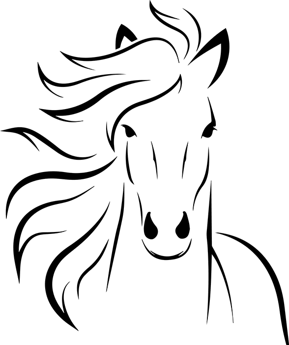 Silhouette Horse Clipart Black And White - Png Download (588x702), Png Download