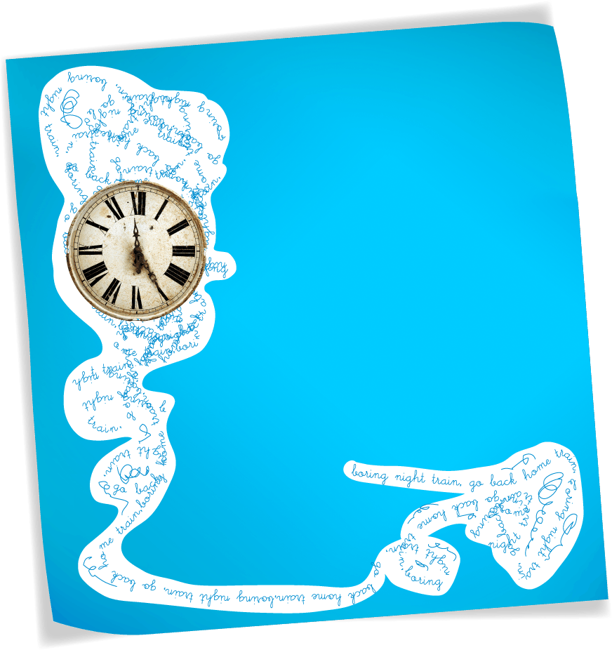 Night Train - Print On Canvas: Timepieces By Joannoo At Art.com: Clipart (872x926), Png Download