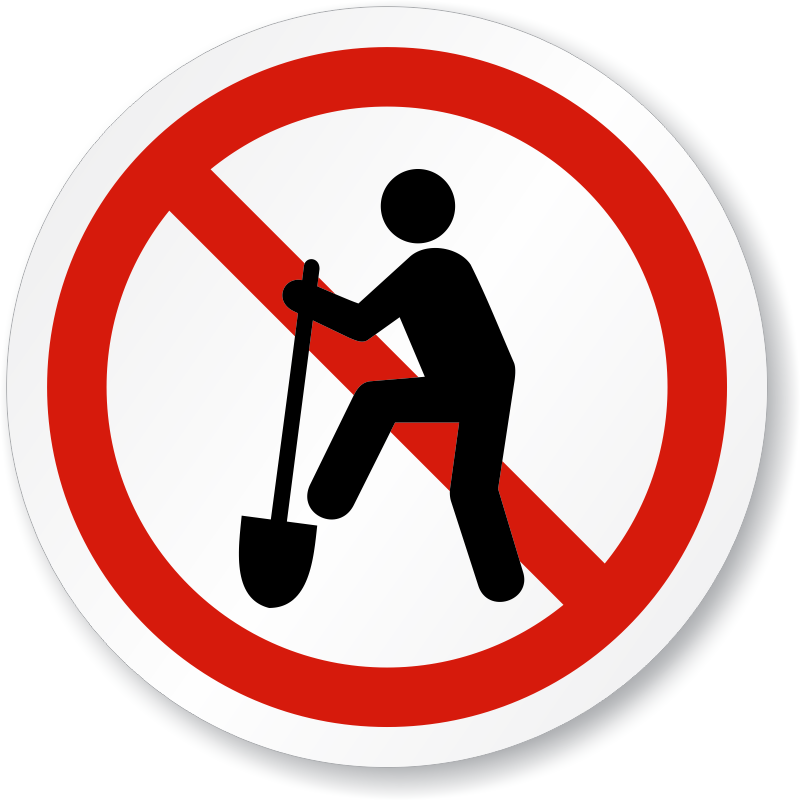 No Digging Iso Prohibition Sign - Sap Dms Vs Content Server Clipart (800x800), Png Download