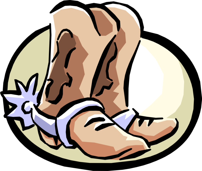 Vector Illustration Of Western Leather Cowboy Boot Clipart (825x700), Png Download