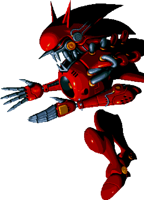 Metal Sonic Kai, The Final Boss Of Knuckles Chaotix - Metal Sonic Kai Gif Clipart (500x689), Png Download