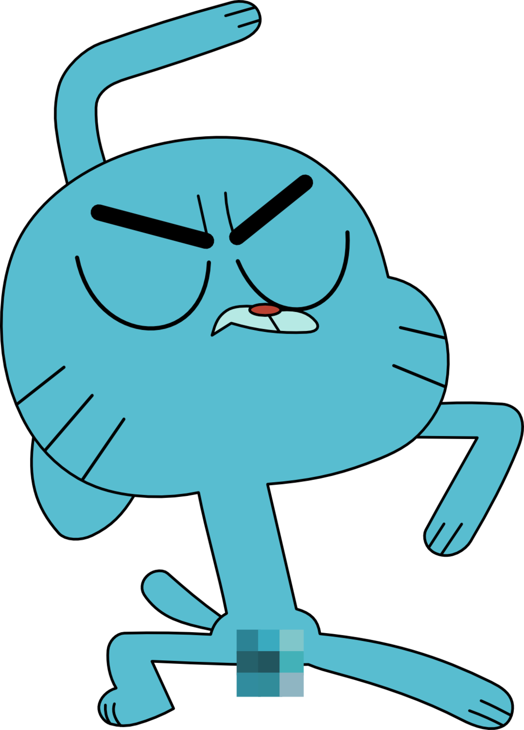 Amazing World Of Gumball Gumball Is Naked Clipart (1024x1425), Png Download