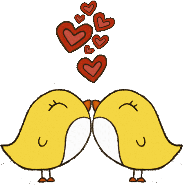 Brds Clipart Love Bird - Cartoon Love Birds Gif - Png Download (680x780), Png Download
