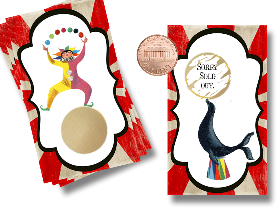 Love This Circus Baby Shower Theme - Scratchcard Clipart (1000x736), Png Download