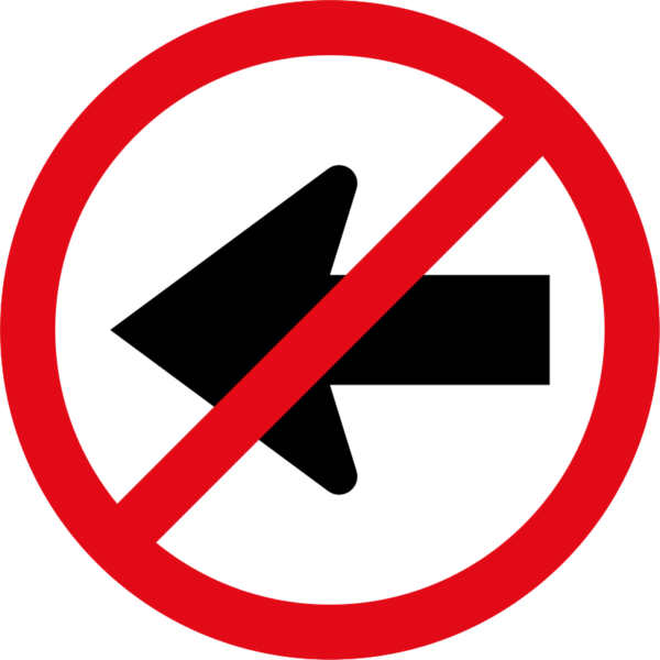 Left Turn Prohibited - Camera Prohibited Sign Clipart (600x600), Png Download