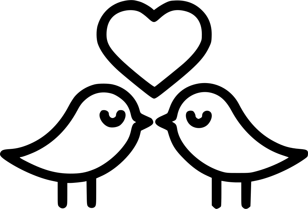 Romantic Valentine Day Heart Birds Comments Clipart (980x664), Png Download