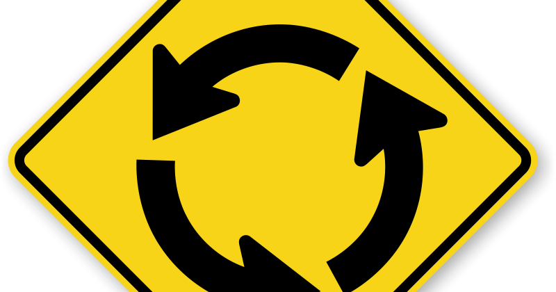Roundabout Sign Ontario Clipart (800x420), Png Download