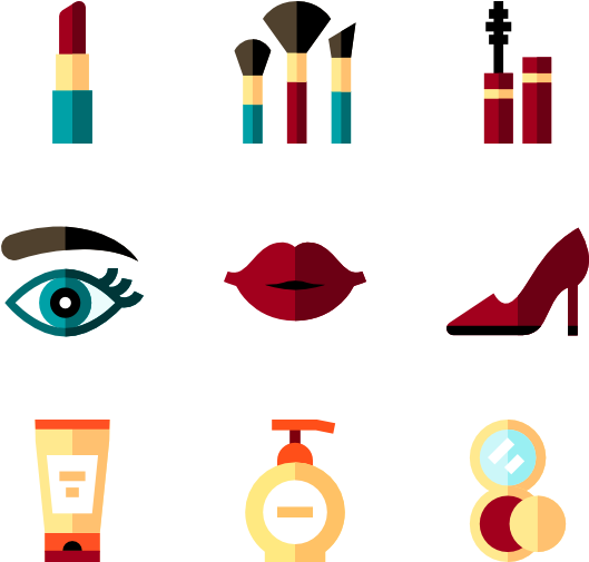 Pretty - Makeup Flat Design Png Clipart (600x564), Png Download