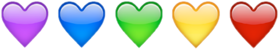 Rainbow Heart Love Emot Kawaii Cute Shine Aesthetic - Grünes Herz - Emoji Geschenkpapier Clipart (1024x1024), Png Download