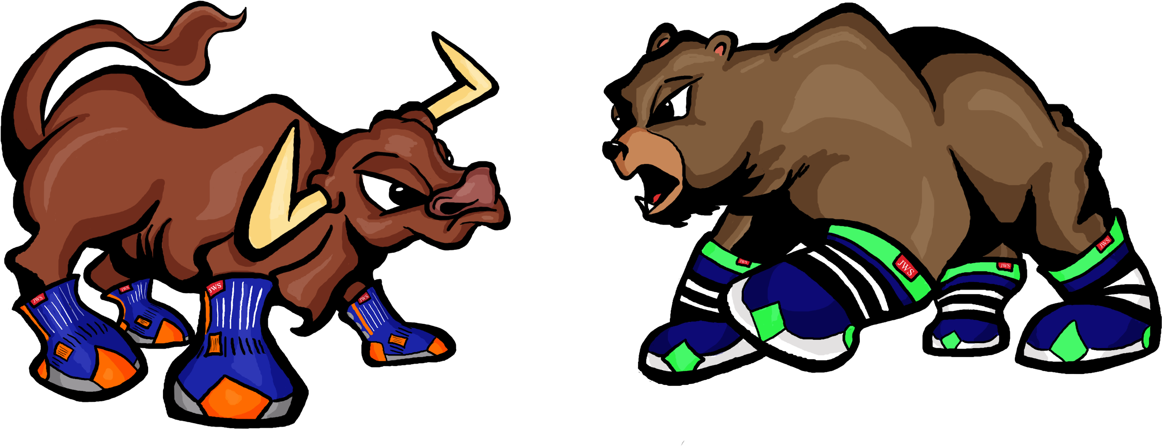 Yükle Bull Bear Socks - Fiverr Clipart (2590x1024), Png Download