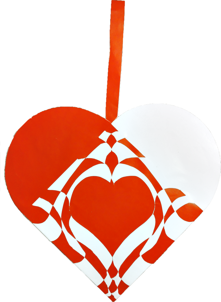 Fransk Barok - Pleated Christmas Hearts Clipart (731x1000), Png Download