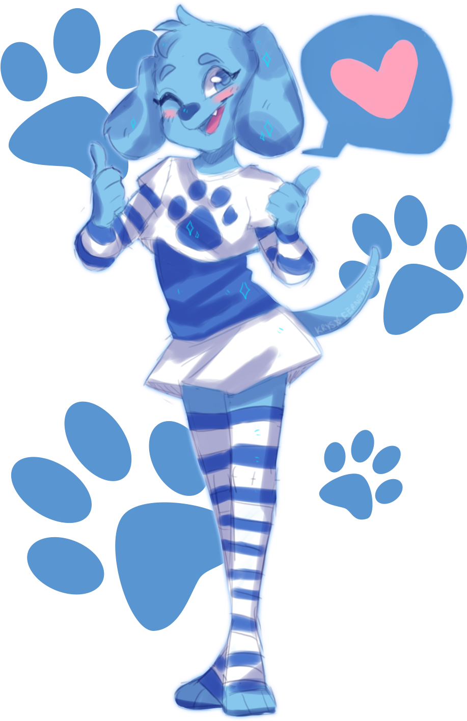 Blues Clues Paw Print Clipart - Blue's Clues Blue Human - Png Download (500x725), Png Download