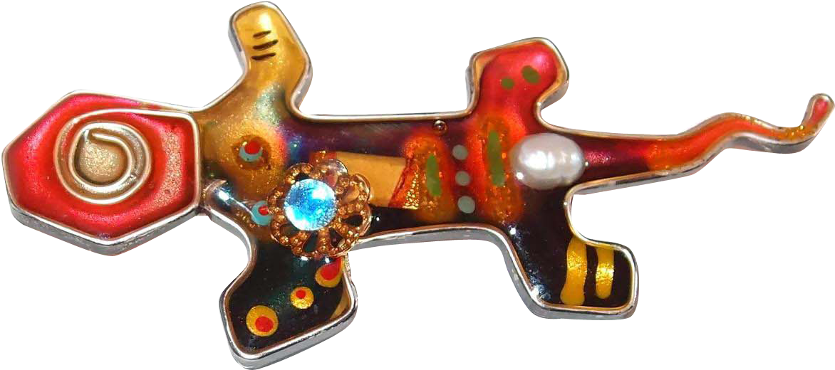 Mixed Media Art Lizard Pin - Crocodile Clipart (1171x1171), Png Download