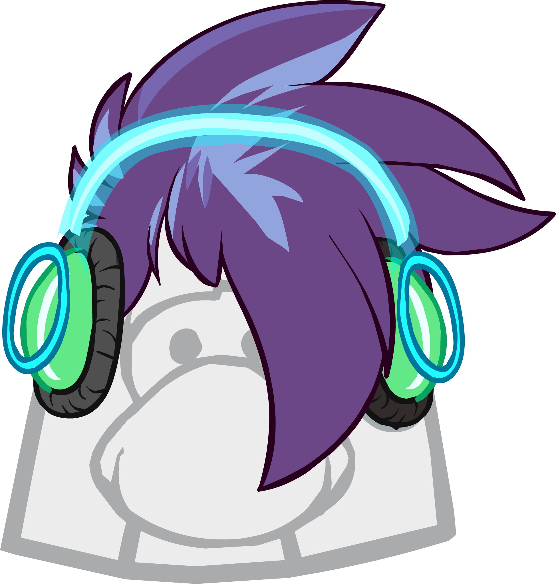 The Holo Headphones Penguin - Club Penguin Dj Clothes Clipart (1948x2044), Png Download