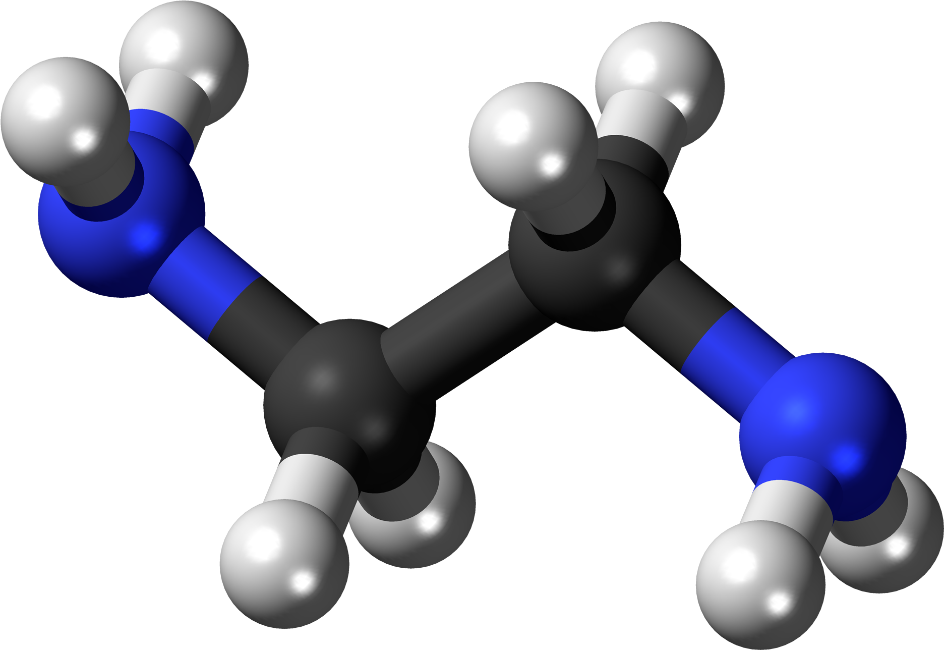 Ethylenediamine 3d Balls 2 - Diethylene Glycol Clipart (2000x1416), Png Download