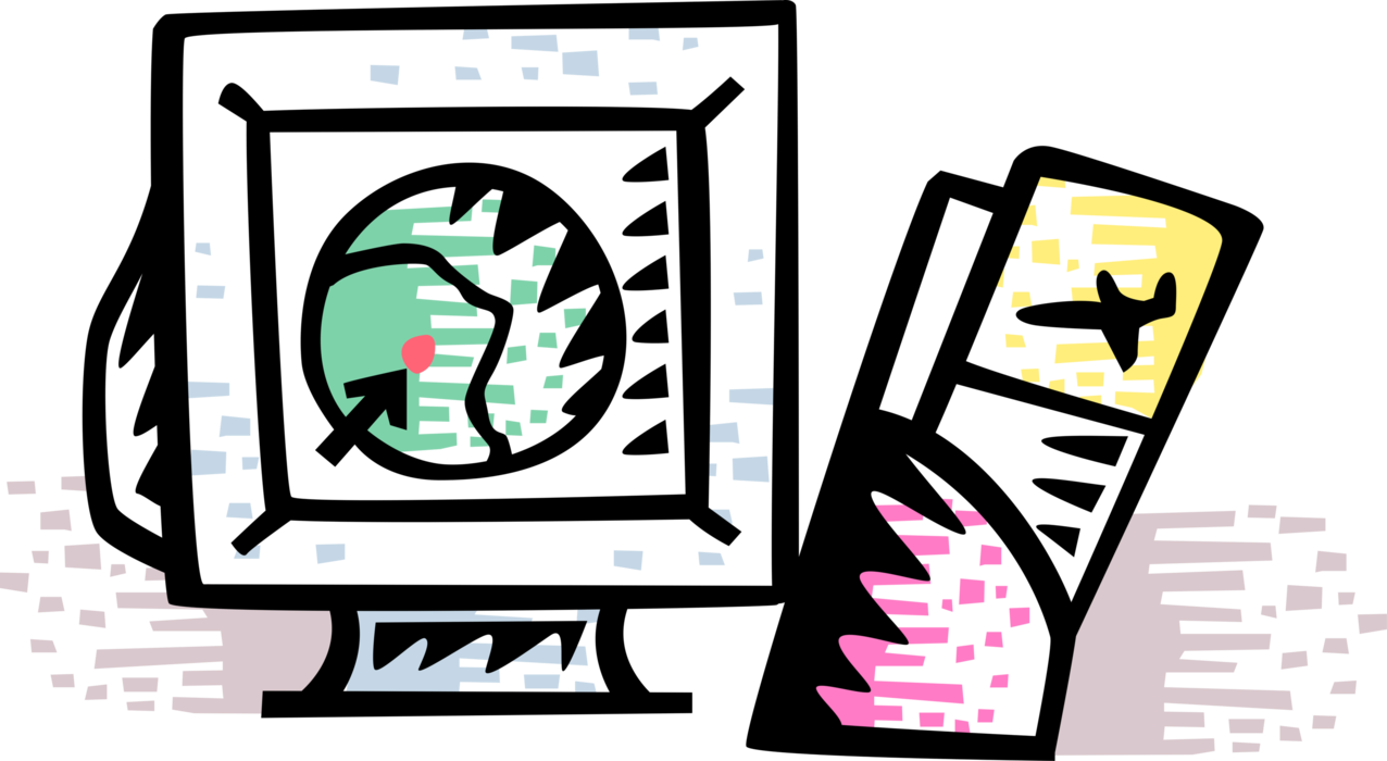 Vector Illustration Of Holiday Vacation Travel Airline Clipart (1276x700), Png Download