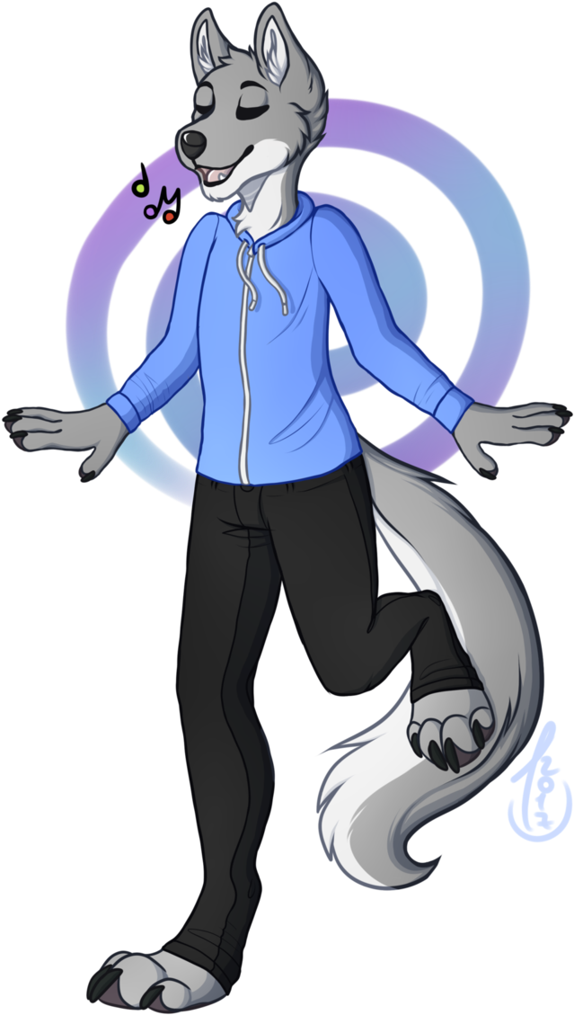 Singing Wolf - Cartoon Clipart (682x1170), Png Download