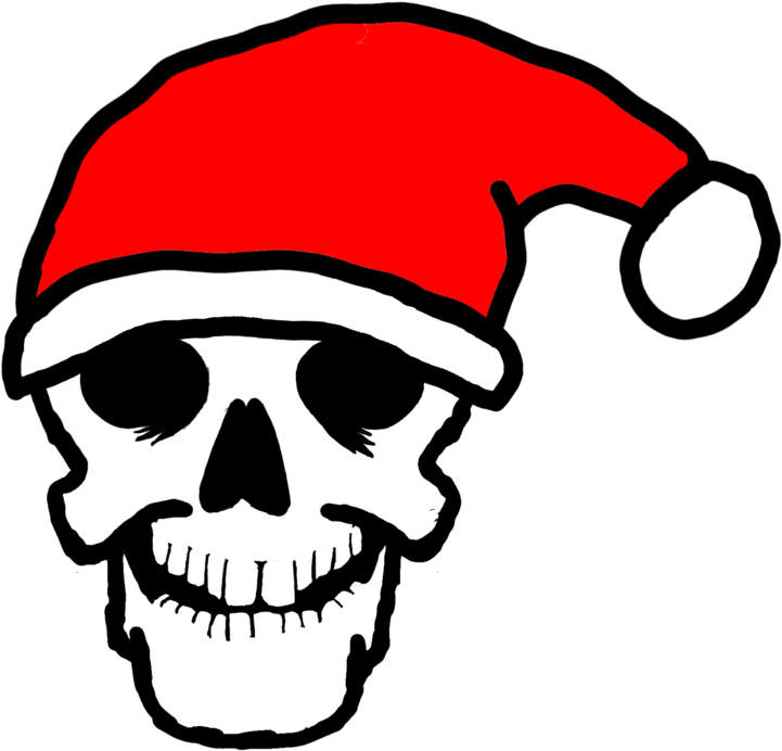 Skulls With Hats Image - Skull With Christmas Hat Clipart (900x900), Png Download