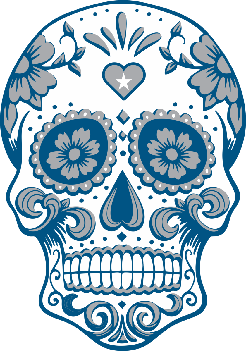 Dia De Los Muertos Skulls Png Clipart - Full Size Clipart (#2049799