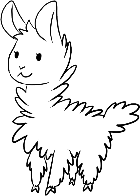 Llama Coloring Pages - Llama Animal Coloring Pages Clipart (668x880), Png Download