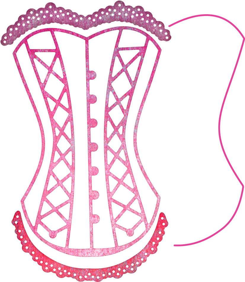Corset W/angel Wing - Cheery Lynn Designs Steampunk Die Corset W/ Angel Wing, Clipart (1000x1000), Png Download