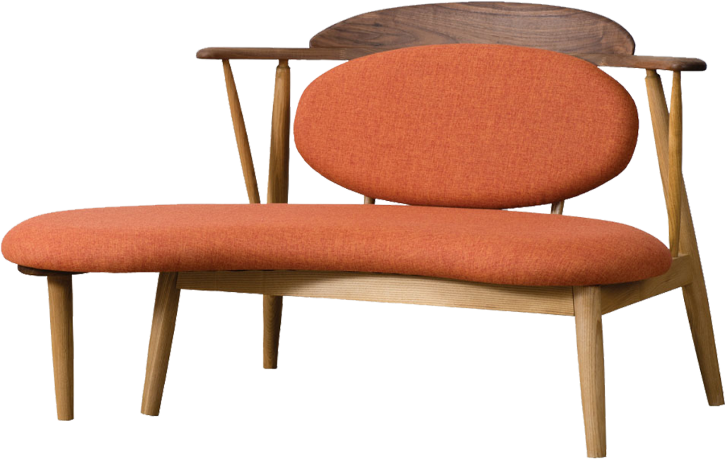 D Vector Project 家具、新たな価値を追求 - ウォールナット ソファ オレンジ Kozue(dvp) Clipart (1024x1024), Png Download