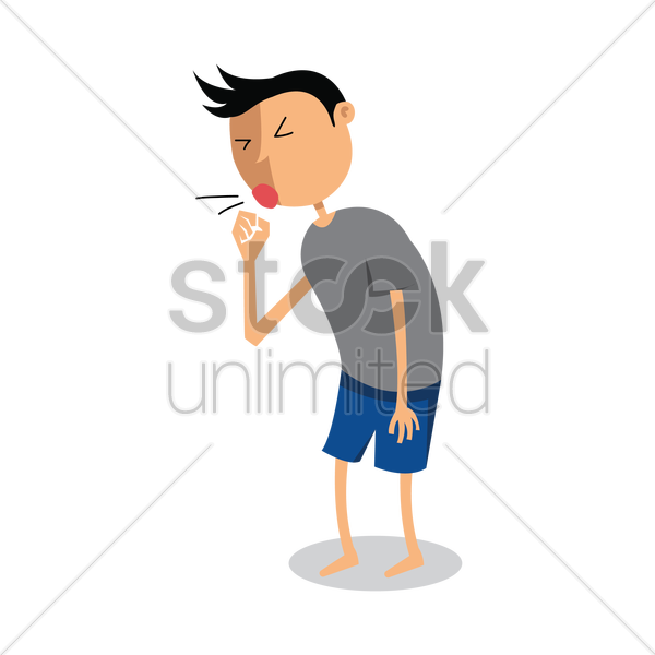 Cough Clipart Sick Human - Coughing Man Cartoon Transparent - Png Download (600x600), Png Download
