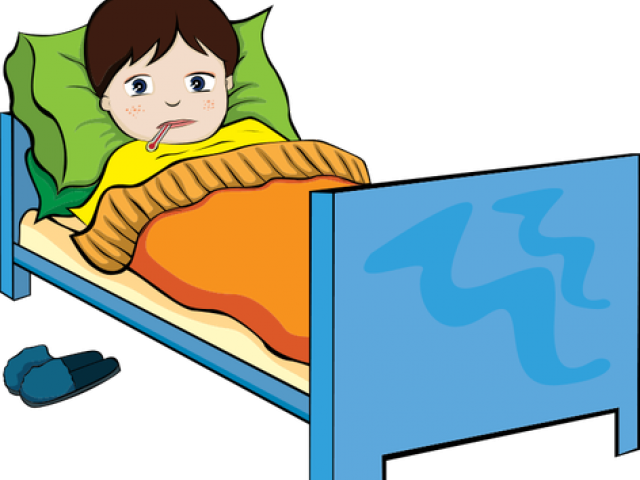 Sick Boy Cliparts - Sick Boy In Bed Clipart - Png Download (640x480), Png Download