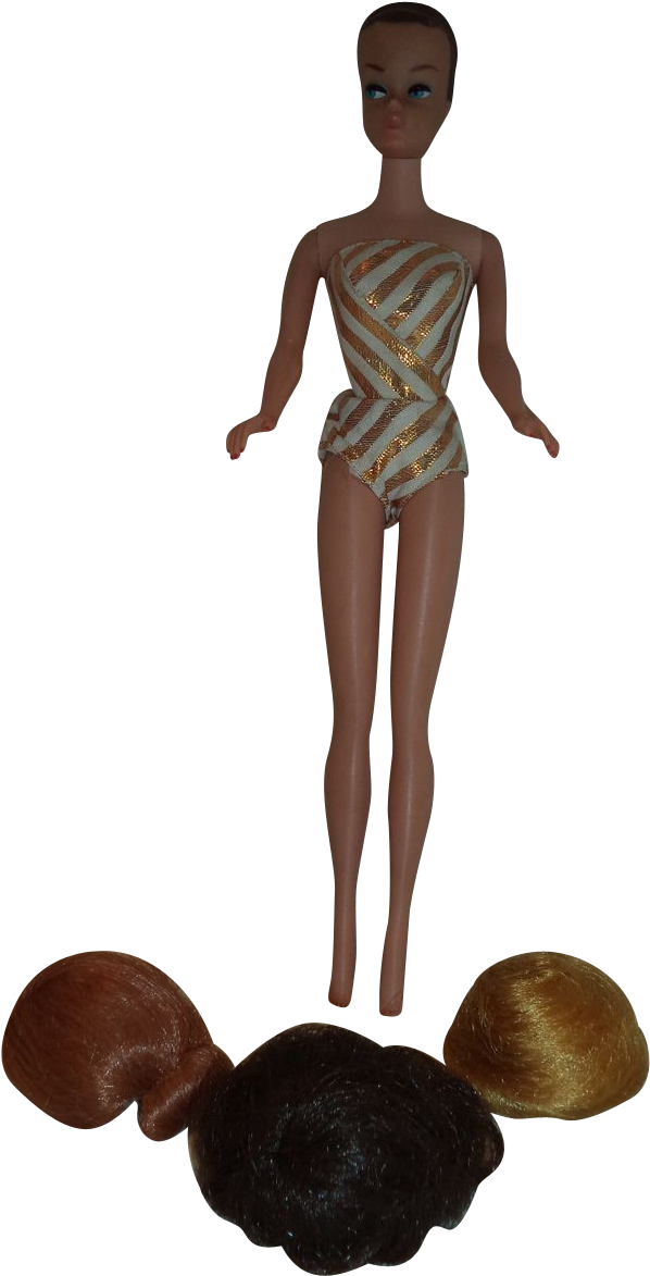 Vintage Barbie With Wigs - Doll Clipart (1172x1172), Png Download