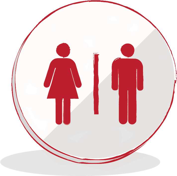 On-board Restroom - Men And Women Stick Figures Clipart (726x724), Png Download