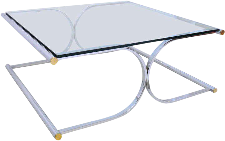 Chrome And Glass Coffeecocktail Table Clipart (768x768), Png Download