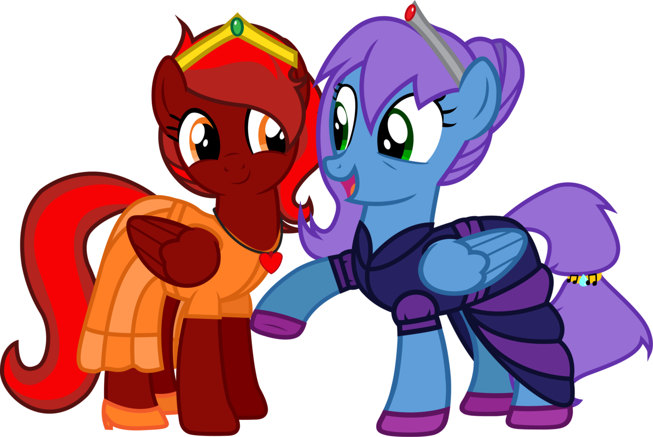 Davidsfire, Clothes, Crown, Dress, Duo, Female, Happy, - Cartoon Clipart (1280x857), Png Download